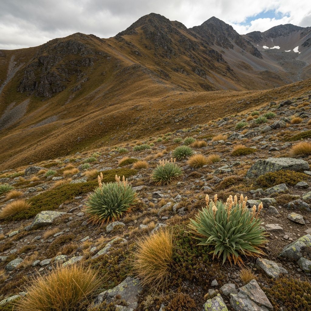 Mountain landscape showing growing regions